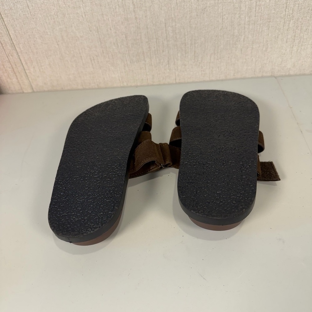Brown Suede Slide Sandals - Picture 7 of 9